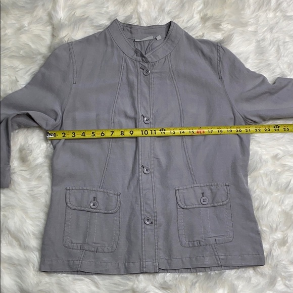 Amber Sun Linen Lightweight Gray Jacket - Picture 6 of 8